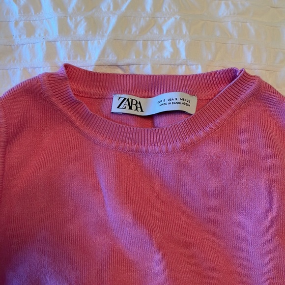 Zara pink knit crop top - Picture 2 of 3